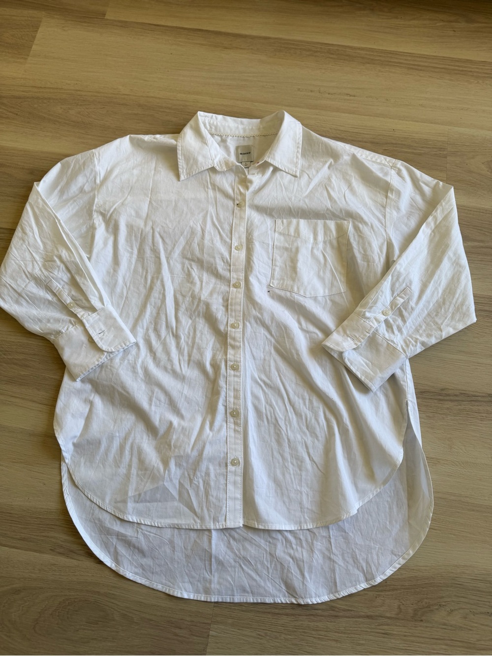 Maeve By Anthropologie Kate 100% Cotton Buttondown Shirt Women's Size L White